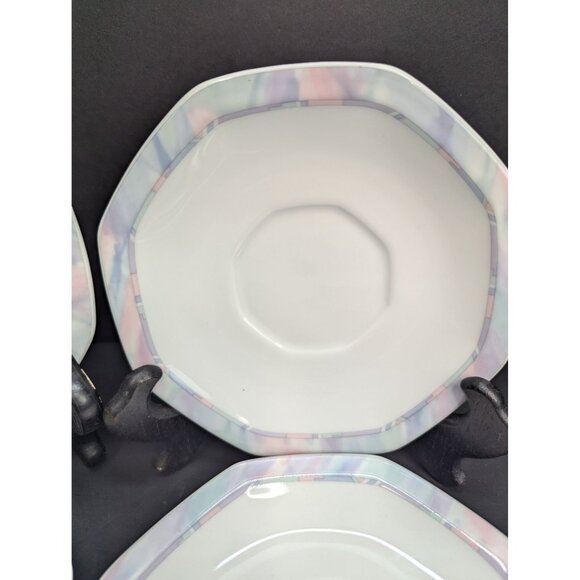 Savoir Vivre Celina Y0010 Fine China 6" Polygon Saucer Replacement Set of 4 - Picture 3 of 9
